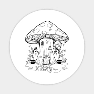 Fairy Mushroom House Magnet